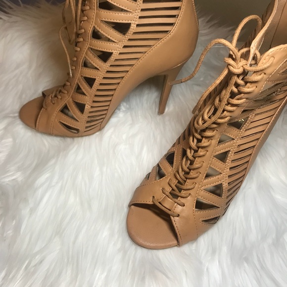 anne michelle lace up heels